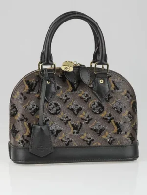 10003885_01 Louis Vuitton Limited Edition Black Monogram Eclipse Alma BB Bag